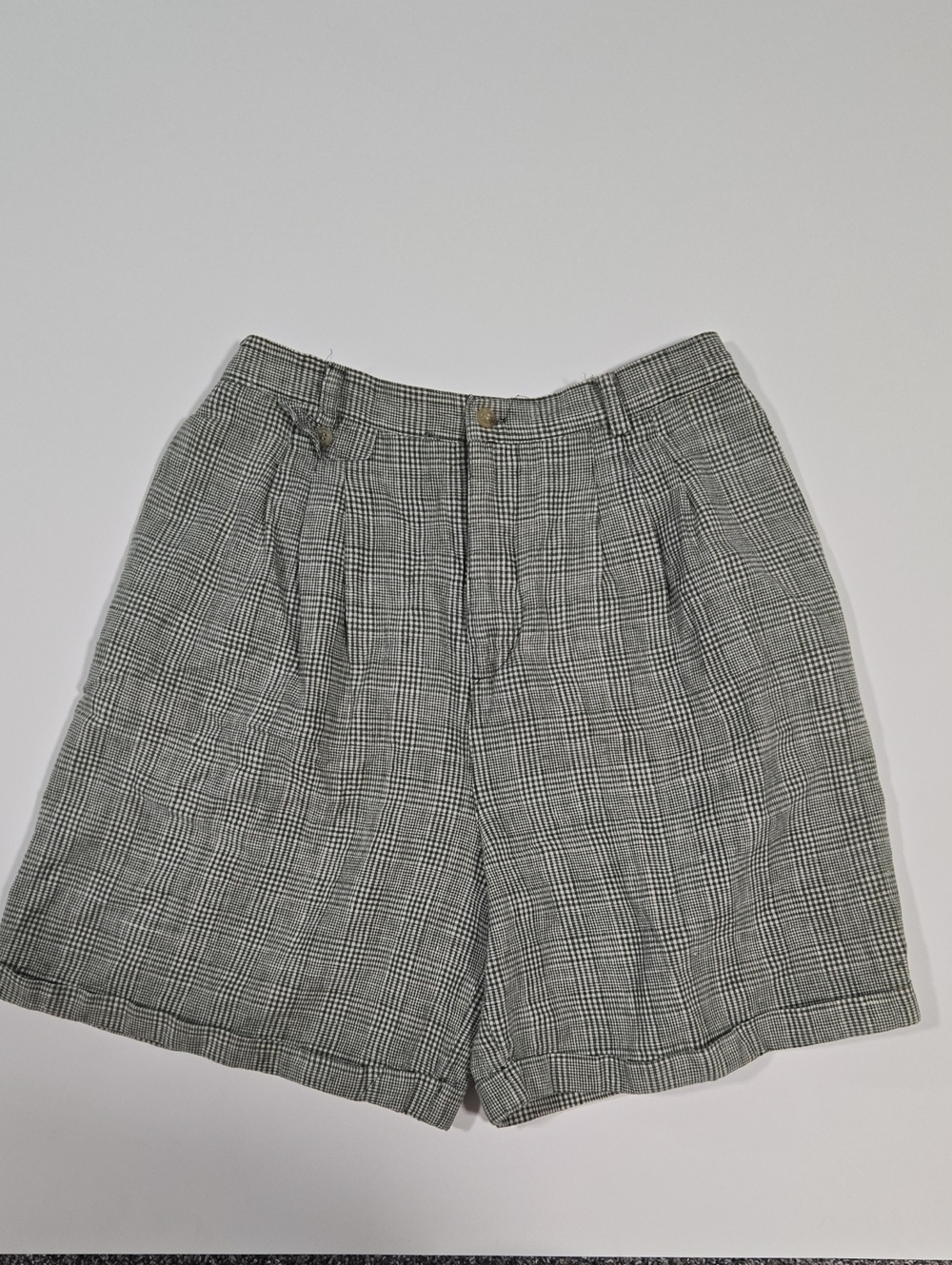 Vintage White Stag Plaid Shorts
